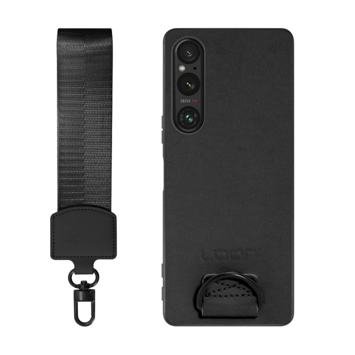 [ LOOF STRAP-SHELL (ショートVer.) ] Xperia 1 V 1V xperia1V スマホケース 背面 ケース カバー ハードケース ハンドストラップ  本革 [ Xperia 1 V ]