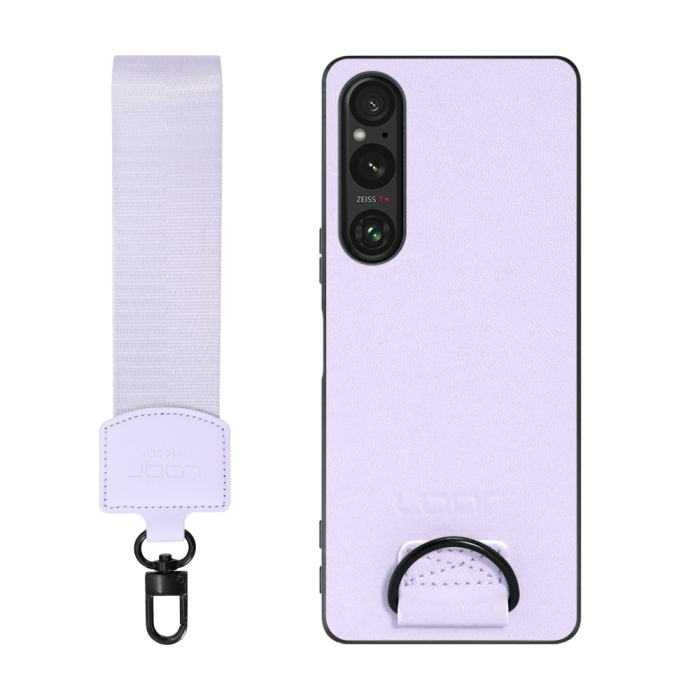 [ LOOF STRAP-SHELL ] Xperia 1 V 1V xperia1V スマホケース 背面 ケース カバー ハードケース ショルダー スマホショルダー ハンドストラップ  本革 [ Xperia 1 V ]