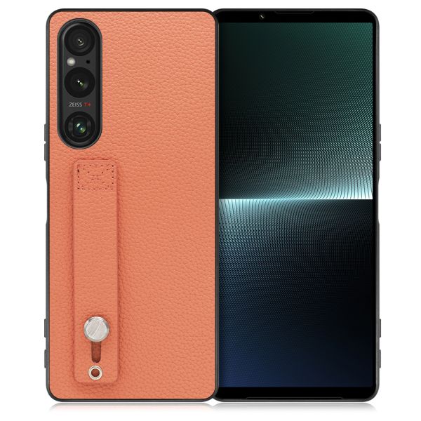 [ LOOF HOLD-SHELL ]   スマホケース 背面 ケース カバー ハードケース 背面ベルト 本革 ストラップホール [  ]