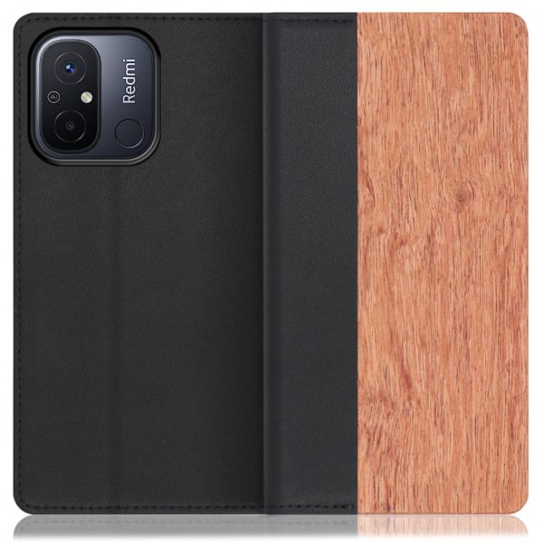 [ LOOF NATURE ] Xiaomi Redmi 12C Redmi12C スマホケース ケース カバー 手帳型ケース カード収納 マグネット付き 天然木 本革 ベルトなし [ Xiaomi Redmi 12C ]