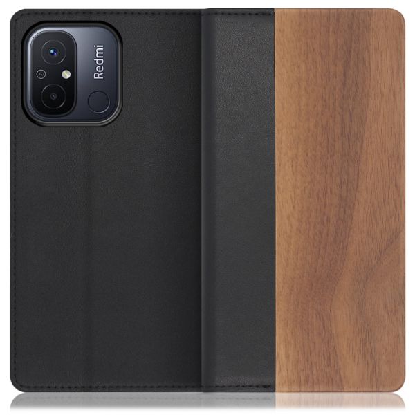 [ LOOF NATURE ] Xiaomi Redmi 12C Redmi12C スマホケース ケース カバー 手帳型ケース カード収納 マグネット付き 天然木 本革 ベルトなし [ Xiaomi Redmi 12C ]