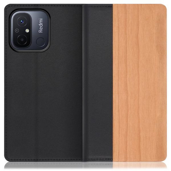 [ LOOF NATURE ] Xiaomi Redmi 12C Redmi12C スマホケース ケース カバー 手帳型ケース カード収納 マグネット付き 天然木 本革 ベルトなし [ Xiaomi Redmi 12C ]