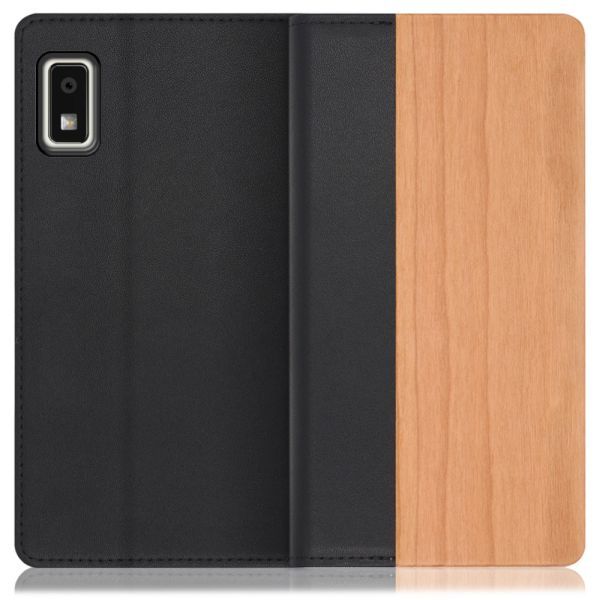 [ LOOF NATURE ] AQUOS wish3 SH-53D / A303SH / A302SH スマホケース ケース カバー 手帳型ケース カード収納 マグネット付き 天然木 本革 ベルトなし [ AQUOS wish3 ]
