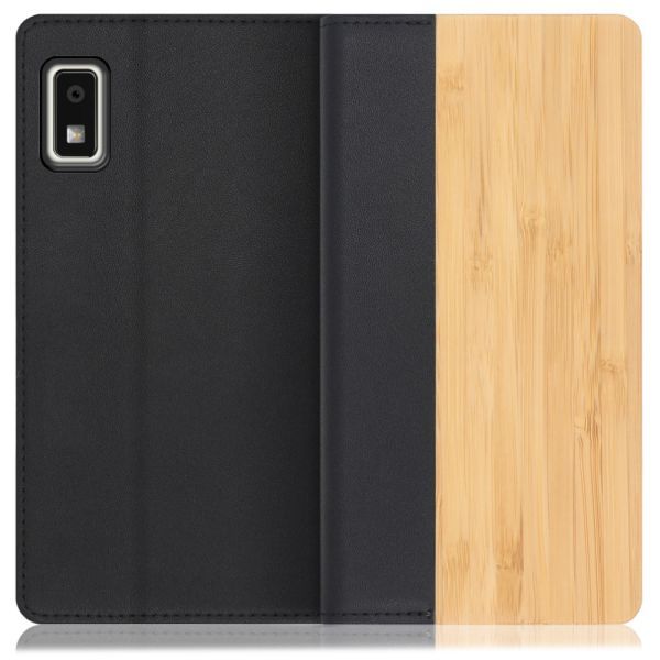 [ LOOF NATURE ] AQUOS wish3 SH-53D / A303SH / A302SH スマホケース ケース カバー 手帳型ケース カード収納 マグネット付き 天然木 本革 ベルトなし [ AQUOS wish3 ]