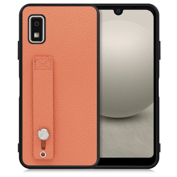 [ LOOF HOLD-SHELL ]   スマホケース 背面 ケース カバー ハードケース 背面ベルト 本革 ストラップホール [  ]