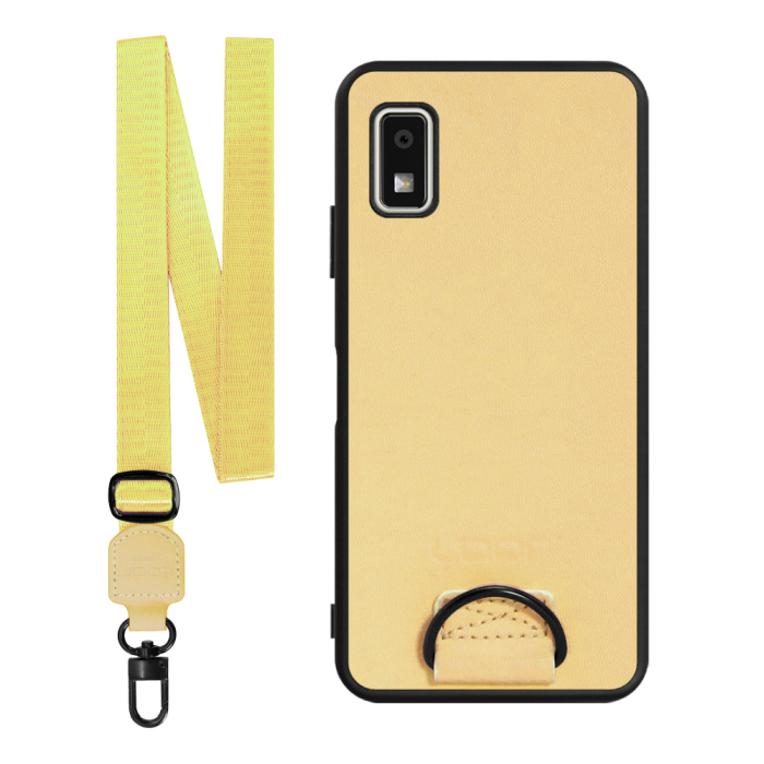 [ LOOF STRAP-SHELL ] AQUOS wish3 SH-53D / A303SH / A302SH  スマホケース 背面 ケース カバー ハードケース ショルダー スマホショルダー ハンドストラップ  本革 [ AQUOS wish3 ]