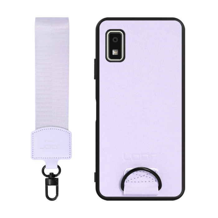 [ LOOF STRAP-SHELL ] AQUOS wish3 SH-53D / A303SH / A302SH  スマホケース 背面 ケース カバー ハードケース ショルダー スマホショルダー ハンドストラップ  本革 [ AQUOS wish3 ]