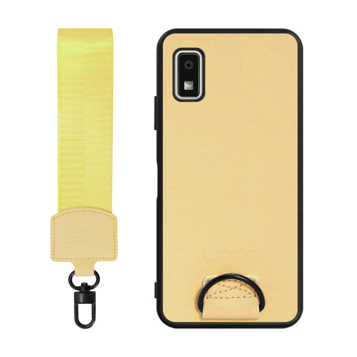 [ LOOF STRAP-SHELL ] AQUOS wish3 SH-53D / A303SH / A302SH  スマホケース 背面 ケース カバー ハードケース ショルダー スマホショルダー ハンドストラップ  本革 [ AQUOS wish3 ]