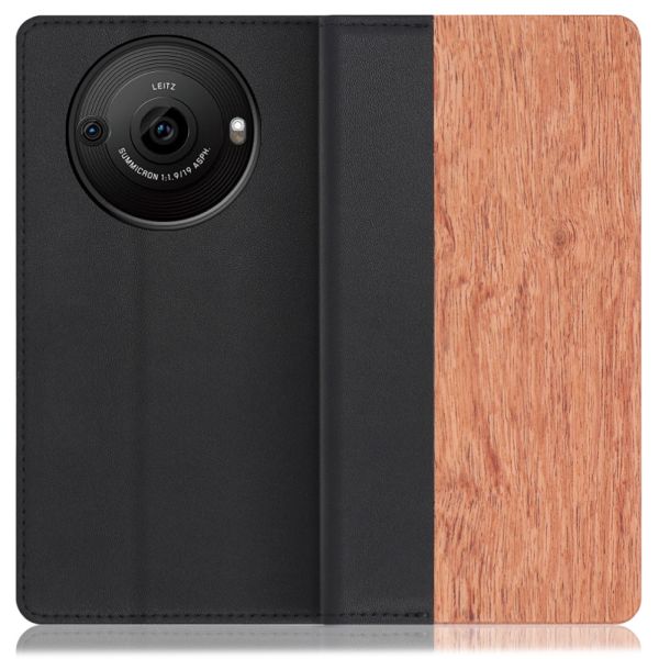 [ LOOF NATURE ] AQUOS R8 pro SH-51D R8pro AQUOSR8pro スマホケース ケース カバー 手帳型ケース カード収納 マグネット付き 天然木 本革 ベルトなし [ AQUOS R8 pro ]