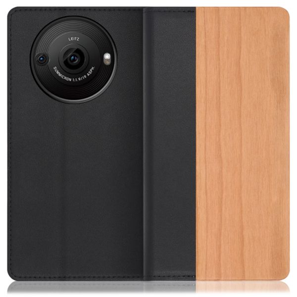 [ LOOF NATURE ] AQUOS R8 pro SH-51D R8pro AQUOSR8pro スマホケース ケース カバー 手帳型ケース カード収納 マグネット付き 天然木 本革 ベルトなし [ AQUOS R8 pro ]