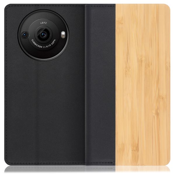 [ LOOF NATURE ] AQUOS R8 pro SH-51D R8pro AQUOSR8pro スマホケース ケース カバー 手帳型ケース カード収納 マグネット付き 天然木 本革 ベルトなし [ AQUOS R8 pro ]