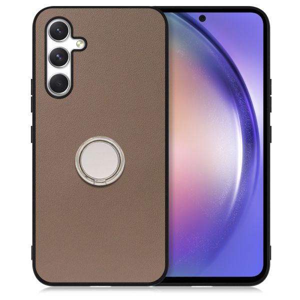 [ LOOF RING-SHELL ] Galaxy A54 5G スマホケース 背面 ケース カバー ハードケース スマホリング リング付き 本革 ストラップホール [ Galaxy A54 5G ]
