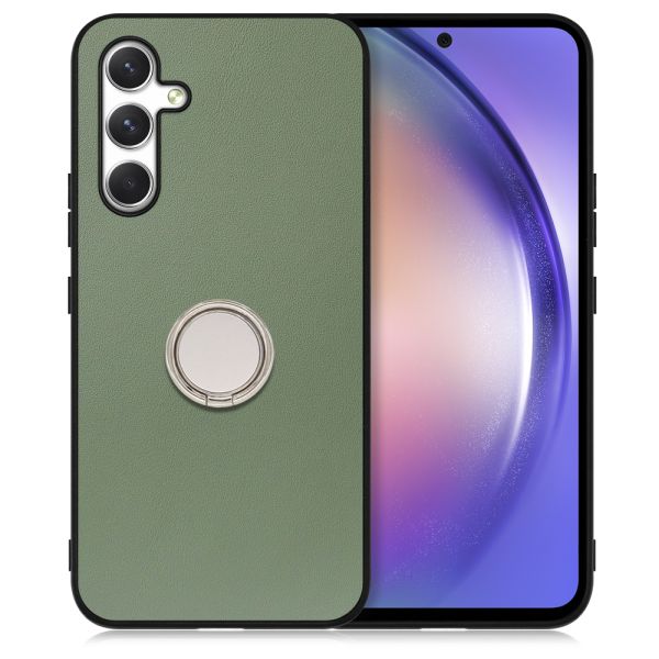 [ LOOF RING-SHELL ] Galaxy A54 5G スマホケース 背面 ケース カバー ハードケース スマホリング リング付き 本革 ストラップホール [ Galaxy A54 5G ]