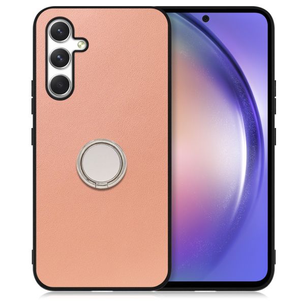 [ LOOF RING-SHELL ] Galaxy A54 5G スマホケース 背面 ケース カバー ハードケース スマホリング リング付き 本革 ストラップホール [ Galaxy A54 5G ]
