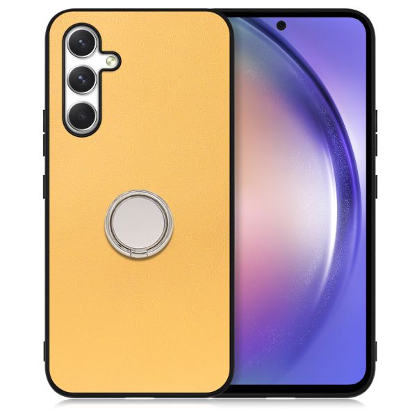 [ LOOF RING-SHELL ] Galaxy A54 5G スマホケース 背面 ケース カバー ハードケース スマホリング リング付き 本革 ストラップホール [ Galaxy A54 5G ]