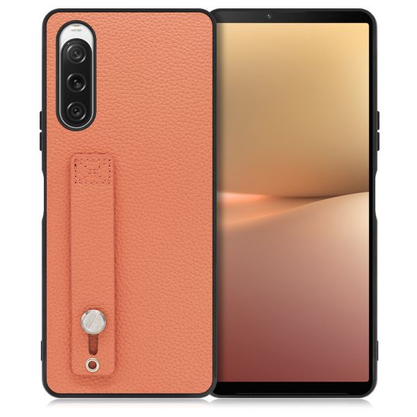[ LOOF HOLD-SHELL ]   スマホケース 背面 ケース カバー ハードケース 背面ベルト 本革 ストラップホール [  ]