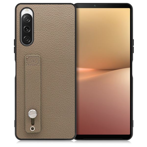 [ LOOF HOLD-SHELL ]   スマホケース 背面 ケース カバー ハードケース 背面ベルト 本革 ストラップホール [  ]