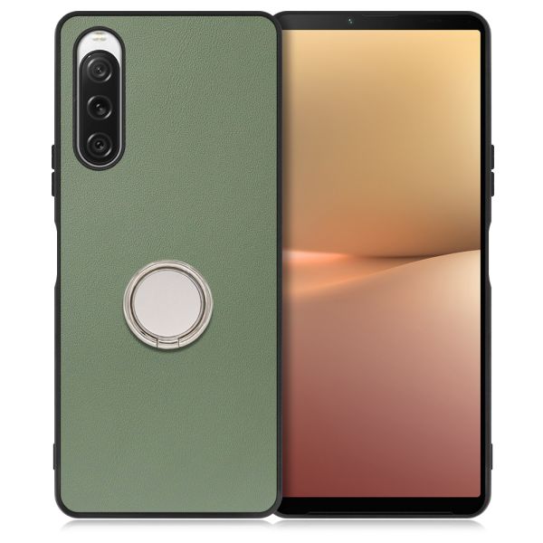 [ LOOF RING-SHELL ] Xperia 10 V SOG11 / SO-52D 10V xperia10V スマホケース 背面 ケース カバー ハードケース スマホリング リング付き 本革 ストラップホール [ Xperia 10 V ]