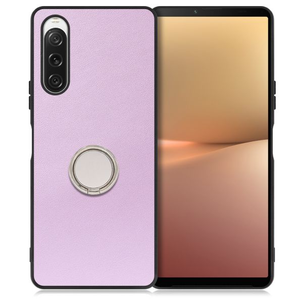 [ LOOF RING-SHELL ] Xperia 10 V SOG11 / SO-52D 10V xperia10V スマホケース 背面 ケース カバー ハードケース スマホリング リング付き 本革 ストラップホール [ Xperia 10 V ]