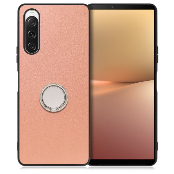 [ LOOF RING-SHELL ] Xperia 10 V SOG11 / SO-52D 10V xperia10V スマホケース 背面 ケース カバー ハードケース スマホリング リング付き 本革 ストラップホール [ Xperia 10 V ]