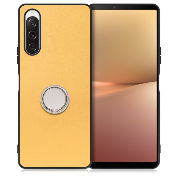 [ LOOF RING-SHELL ] Xperia 10 V SOG11 / SO-52D 10V xperia10V スマホケース 背面 ケース カバー ハードケース スマホリング リング付き 本革 ストラップホール [ Xperia 10 V ]