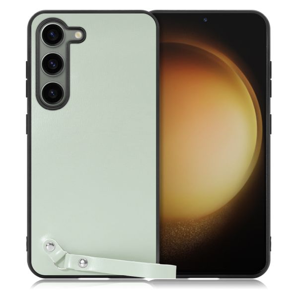 [ LOOF MACARON-SHELL ] Galaxy S23  スマホケース 背面 ケース カバー ハードケース ストラップ付き 本革 ストラップホール [ Galaxy S23 ]