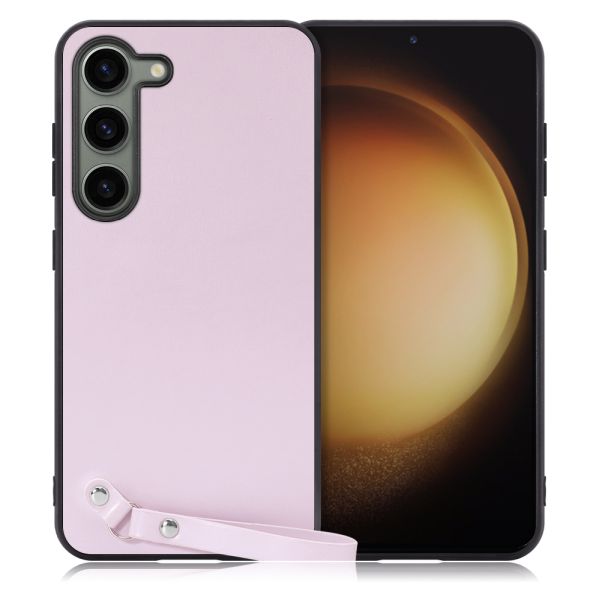 [ LOOF MACARON-SHELL ] Galaxy S23  スマホケース 背面 ケース カバー ハードケース ストラップ付き 本革 ストラップホール [ Galaxy S23 ]