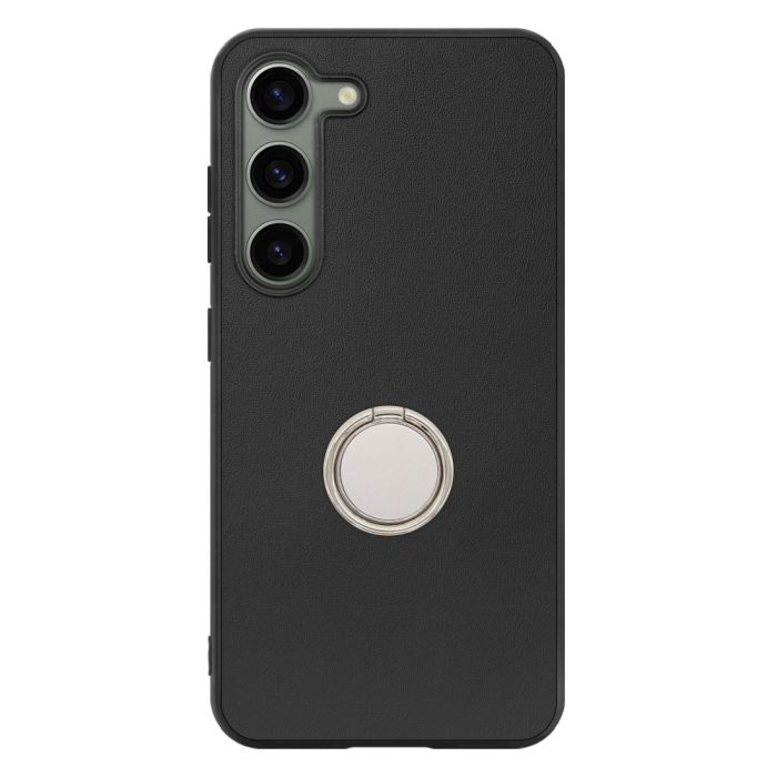 [ LOOF RING-SHELL (シンプル Ver.) ] Galaxy S23  スマホケース 背面 ケース カバー ハードケース スマホリング リング付き 本革 ストラップホール [ Galaxy S23 ]
