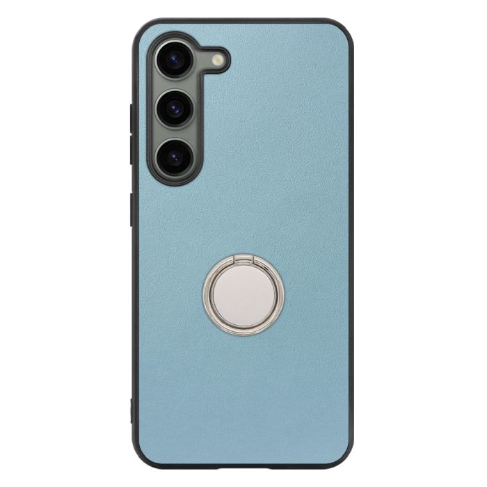 [ LOOF RING-SHELL (シンプル Ver.) ] Galaxy S23  スマホケース 背面 ケース カバー ハードケース スマホリング リング付き 本革 ストラップホール [ Galaxy S23 ]
