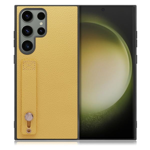 [ LOOF HOLD-SHELL ]   スマホケース 背面 ケース カバー ハードケース 背面ベルト 本革 ストラップホール [  ]
