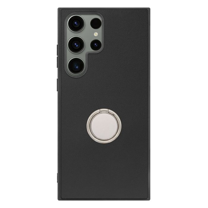 [ LOOF RING-SHELL (シンプル Ver.) ] Galaxy S23 Ultra s23ultra スマホケース 背面 ケース カバー ハードケース スマホリング リング付き 本革 ストラップホール [ Galaxy S23 Ultra ]