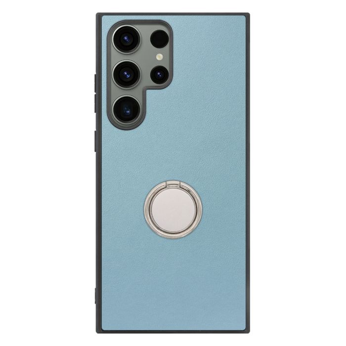 [ LOOF RING-SHELL (シンプル Ver.) ] Galaxy S23 Ultra s23ultra スマホケース 背面 ケース カバー ハードケース スマホリング リング付き 本革 ストラップホール [ Galaxy S23 Ultra ]