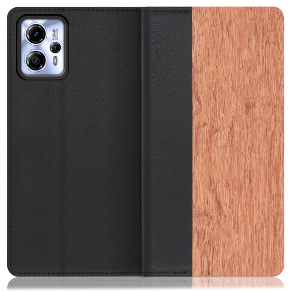 [ LOOF NATURE ] moto g13 motog13 スマホケース ケース カバー 手帳型ケース カード収納 マグネット付き 天然木 本革 ベルトなし [ moto g13 ]