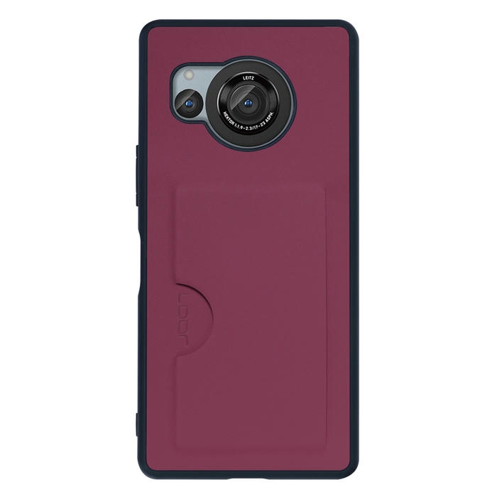 [ LOOF SKIN SLIM-SLOT ] AQUOS R8 SH-52D AQUOSR8 スマホケース 背面 ケース カバー ハードケース カード収納 PUレザー ストラップホール [ AQUOS R8 ]