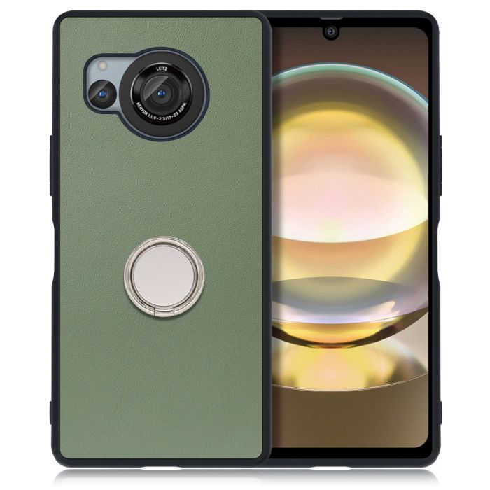 [ LOOF RING-SHELL ] AQUOS R8 SH-52D AQUOSR8 スマホケース 背面 ケース カバー ハードケース スマホリング リング付き 本革 ストラップホール [ AQUOS R8 ]