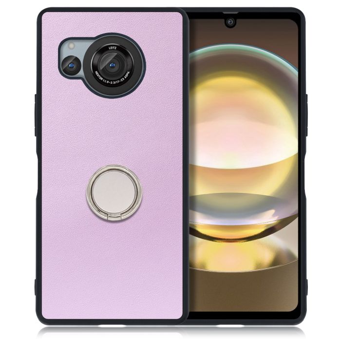 [ LOOF RING-SHELL ] AQUOS R8 SH-52D AQUOSR8 スマホケース 背面 ケース カバー ハードケース スマホリング リング付き 本革 ストラップホール [ AQUOS R8 ]