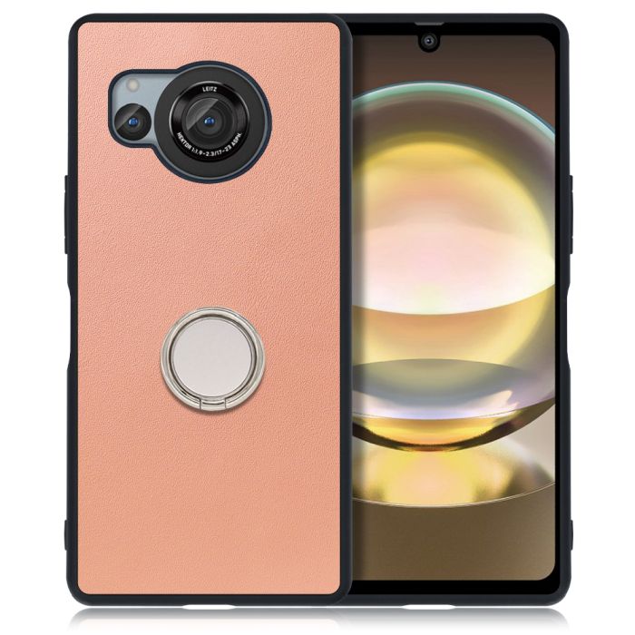 [ LOOF RING-SHELL ] AQUOS R8 SH-52D AQUOSR8 スマホケース 背面 ケース カバー ハードケース スマホリング リング付き 本革 ストラップホール [ AQUOS R8 ]