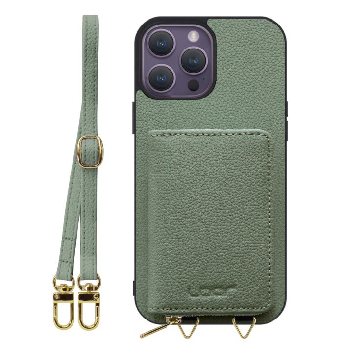 [ LOOF LUXURY-SHELL POUCH ] iPhone 14 Pro Max iphone14promax 14promax プロマックス ケース ショルダー スマホショルダー 背面 収納 ポーチ付き カバー スマホケース ストラップ 本革 [ iPhone 14 Pro Max ]