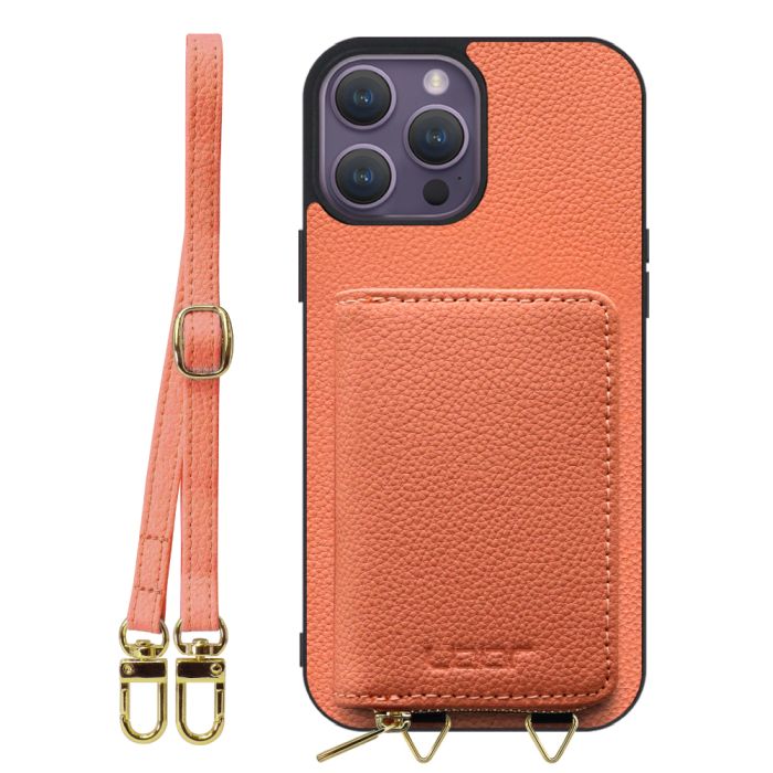 [ LOOF LUXURY-SHELL POUCH ] iPhone 14 Pro Max iphone14promax 14promax プロマックス ケース ショルダー スマホショルダー 背面 収納 ポーチ付き カバー スマホケース ストラップ 本革 [ iPhone 14 Pro Max ]