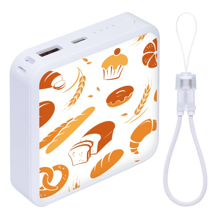 LOOF Mobile-Power [BLOCK] 10000mAh 2.1A モバイルバッテリー モバイル充電 軽量 小型 大容量 コンパクト Type-C USB-C タイプC USBポート 急速充電 PD対応 20W ケーブル内蔵 ケーブル 残量表示 かわいい Type-C タイプC