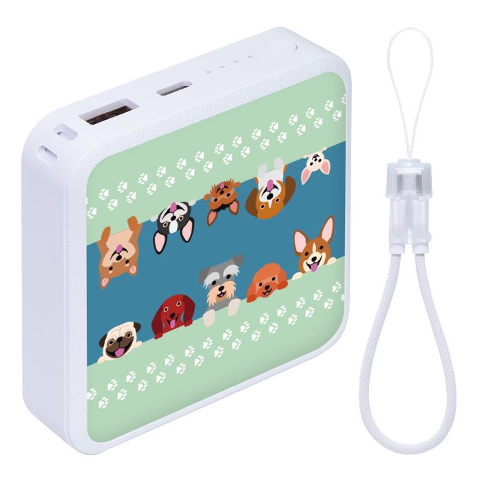 LOOF Mobile-Power [BLOCK] 10000mAh 2.1A モバイルバッテリー モバイル充電 軽量 小型 大容量 コンパクト Type-C USB-C タイプC USBポート 急速充電 PD対応 20W ケーブル内蔵 ケーブル 残量表示 かわいい Type-C タイプC