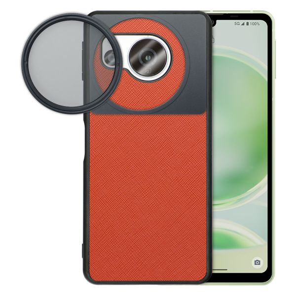 LOOF AQUOS sense8 専用 カメラレンズフィルター装着ケース [端末保護ケース＆PLフィルター付属 / 52mm規格対応]