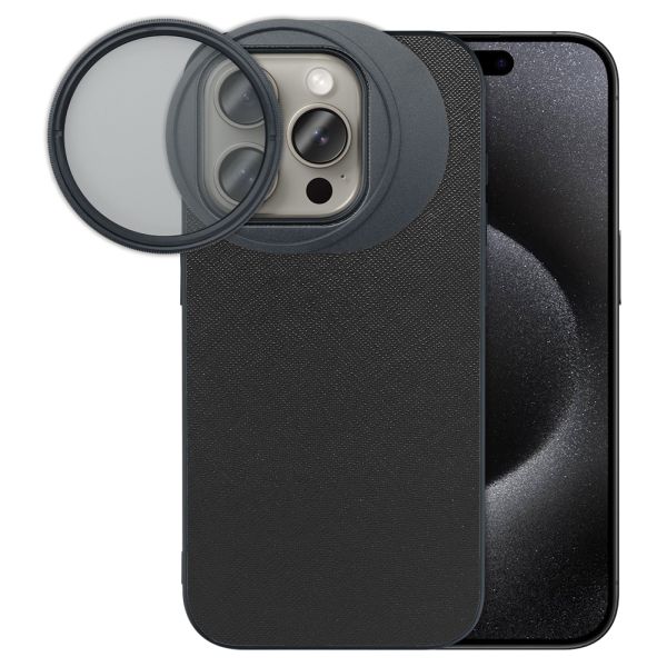 LOOF iPhone 15 Pro 専用 カメラレンズフィルター対応ケース [端末保護ケース＆PLフィルター付属 / 52mm規格対応]