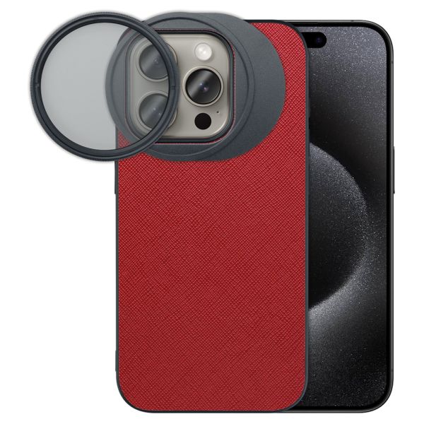 LOOF iPhone 15 Pro 専用 カメラレンズフィルター対応ケース [端末保護ケース＆PLフィルター付属 / 52mm規格対応]