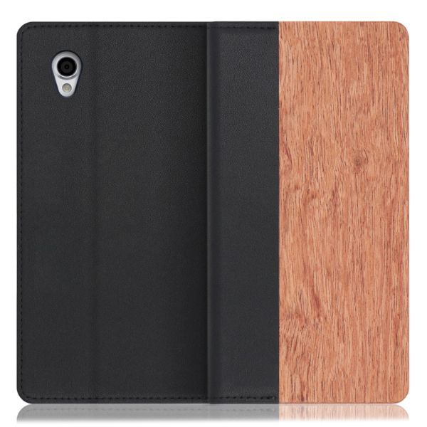 [ LOOF NATURE ] Android One X4 Androidone X4 androidoneX4 スマホケース ケース カバー 手帳型ケース カード収納 マグネット付き 天然木 本革 ベルトなし [ Android One X4 ]