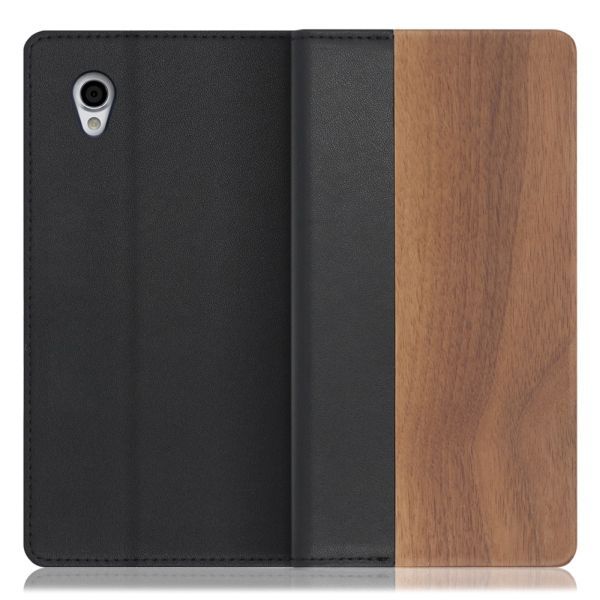 [ LOOF NATURE ] Android One X4 Androidone X4 androidoneX4 スマホケース ケース カバー 手帳型ケース カード収納 マグネット付き 天然木 本革 ベルトなし [ Android One X4 ]