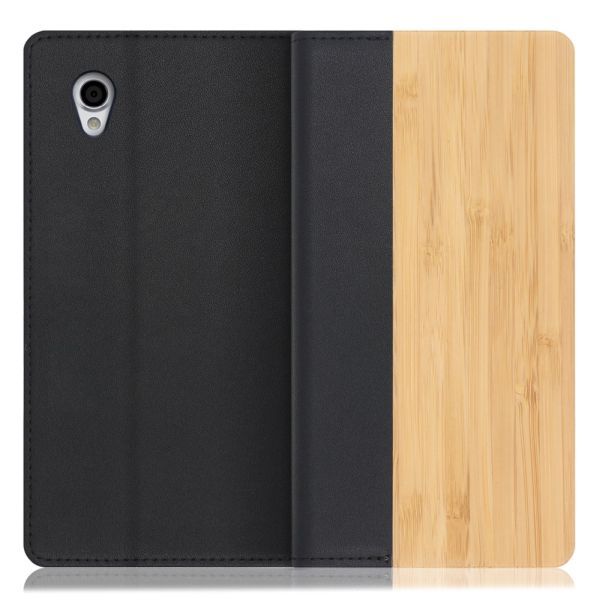 [ LOOF NATURE ] Android One X4 Androidone X4 androidoneX4 スマホケース ケース カバー 手帳型ケース カード収納 マグネット付き 天然木 本革 ベルトなし [ Android One X4 ]