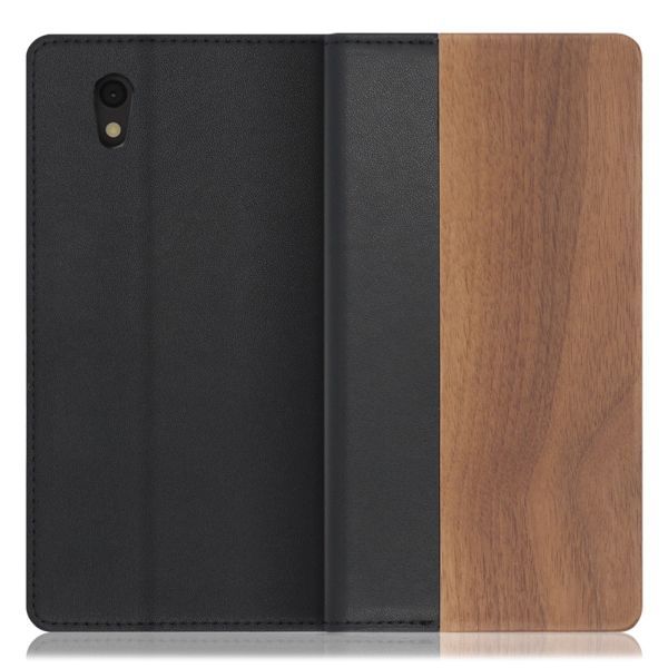 [ LOOF NATURE ] AQUOS sense / sense lite / sense basic senselite sensebasic スマホケース ケース カバー 手帳型ケース カード収納 マグネット付き 天然木 本革 ベルトなし [ AQUOS sense / sense lite / sense basic ]