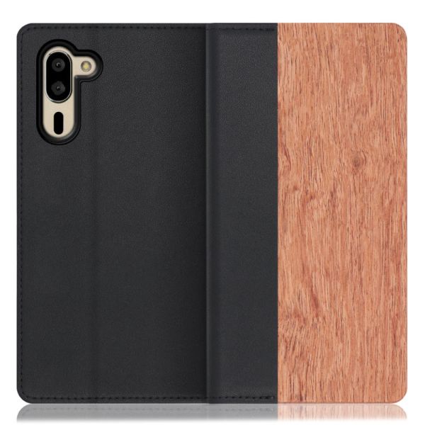 [ LOOF NATURE ] シンプルスマホ5 シンプルスマホ 5 simple スマホケース ケース カバー 手帳型ケース カード収納 マグネット付き 天然木 本革 ベルトなし [ シンプルスマホ5 ]