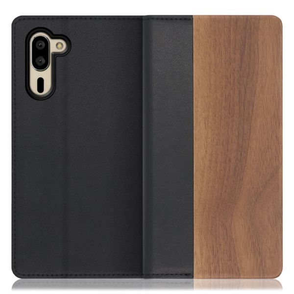 [ LOOF NATURE ] シンプルスマホ5 シンプルスマホ 5 simple スマホケース ケース カバー 手帳型ケース カード収納 マグネット付き 天然木 本革 ベルトなし [ シンプルスマホ5 ]
